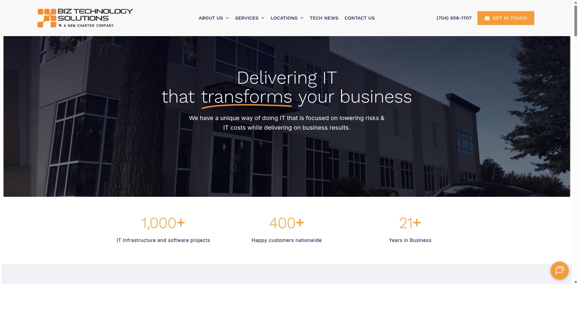 Biz Technology Solutions website